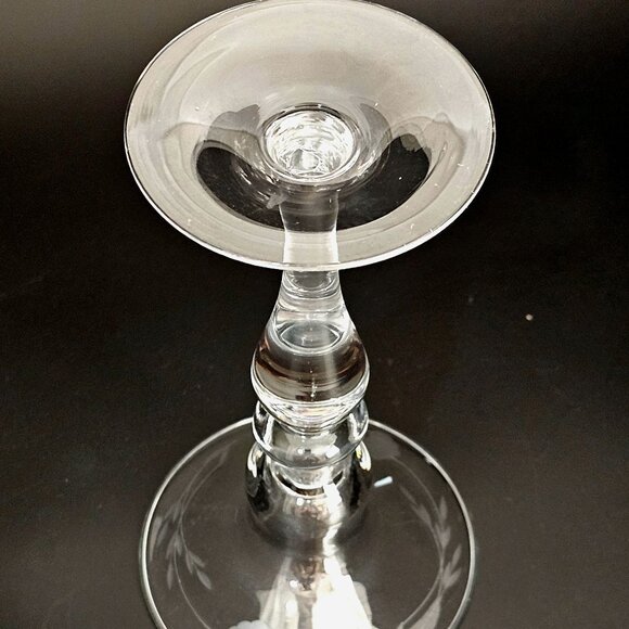 Princess House Heritage Taper Candleholder 7" vtg romantic crystal etched floral - Picture 6 of 7